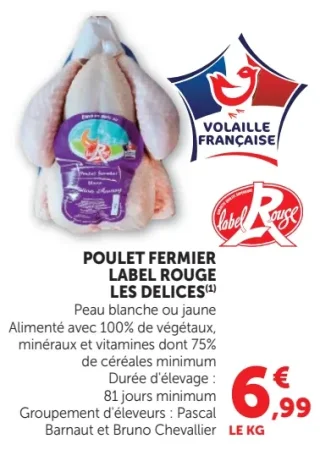 Poulet fermier Label Rouge Les Delices
