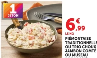 Piémontaise traditionnelle, trio choux jambon comté ou museau de porc