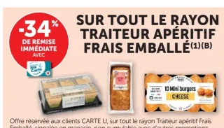 Tout le rayon traiteur apéritif frais emballé
