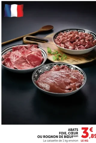 Abats Foie, Cœur ou Rognon de Bœuf