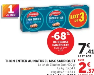Thon entier au naturel MSC Saupiquet