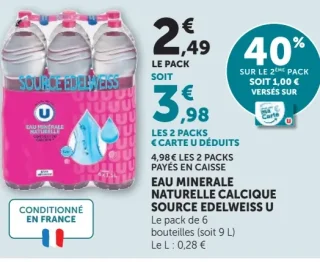 Source Edelweiss U Eau Minérale Naturelle Calcique