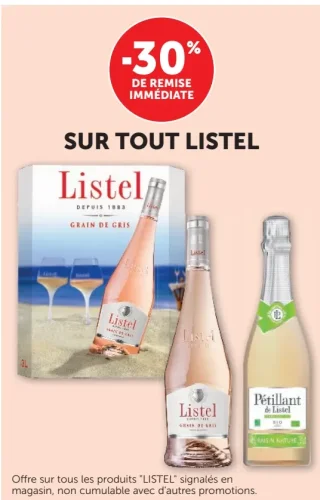 Gamme de vins et pétillants Listel