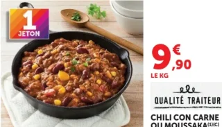 Chili Con Carne ou Moussaka Qualité Traiteur