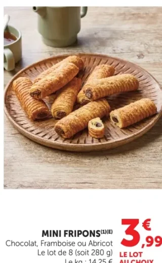 MINI FRIPONS Chocolat, framboise ou abricot