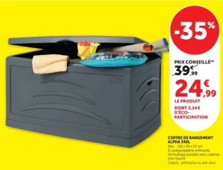 COFFRE DE RANGEMENT ALPHA 340L EDA