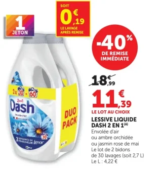 LESSIVE LIQUIDE DASH 2 EN 1