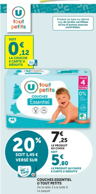 COUCHES ESSENTIEL U TOUT PETITS
