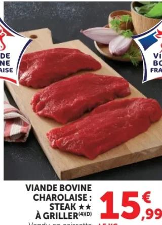 Viande bovine charolaise : Steak à griller