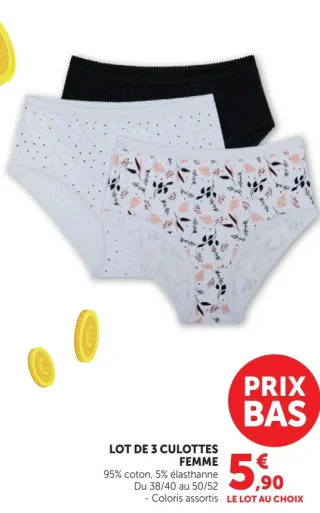 Lot de 3 culottes femme
