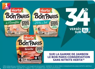 Gamme de Jambon Le Bon Paris Conservation Sans Nitrite Herta