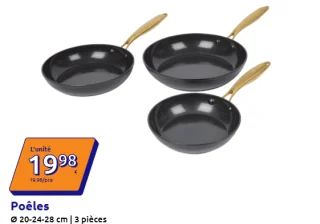 Poêles Ø 20-24-28 cm | 3 pièces