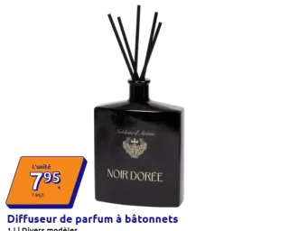 Noblesse d'Arôme Diffuseur de parfum à bâtonnets Noir Dorée