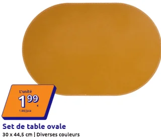 Set de table ovale