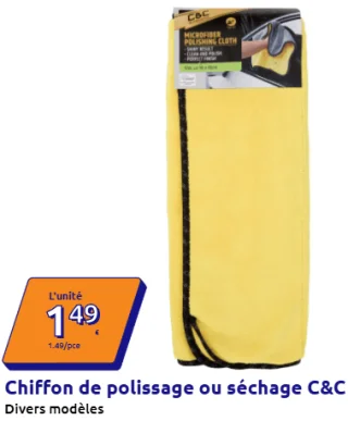 Chiffon de polissage ou séchage C&C