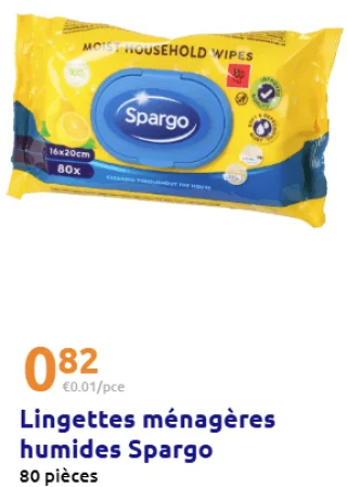 Lingettes ménagères humides Spargo