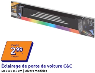 Éclairage de porte de voiture C&C