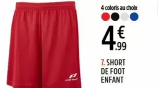 Short de foot enfant PRO TOUCH