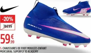 CHAUSSURES DE FOOT MOULEES ENFANT MERCURIAL SUPERFLY 10 ACADEMY