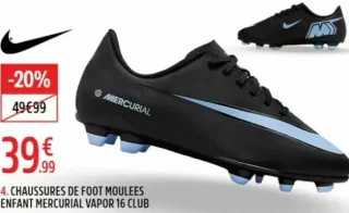 CHAUSSURES DE FOOT MOULEES ENFANT MERCURIAL VAPOR 16 CLUB