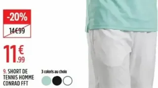 Short de tennis homme Conrad FFT