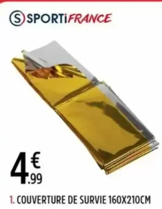 Couverture de survie 160x210cm Sportifrance