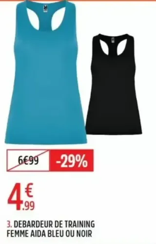 Débardeur de training femme Aida bleu ou noir