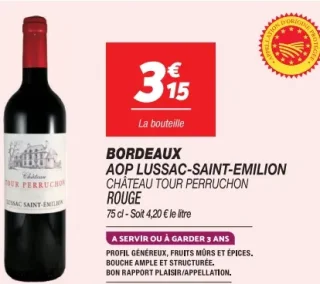 BORDEAUX AOP LUSSAC-SAINT-EMILION CHÂTEAU TOUR PERRUCHON ROUGE