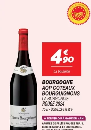 BOURGOGNE AOP COTEAUX BOURGUIGNONS LA BURGONDIE ROUGE 2024