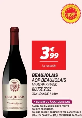 BEAUJOLAIS AOP BEAUJOLAIS MARTHE SIGAUD ROUGE 2025