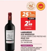 LANGUEDOC AOP MINERVOIS CHÂTEAU RIVIÈRE CUVÉE PRESTIGE HVE3 ROUGE 2024