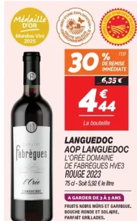 LANGUEDOC AOP LANGUEDOC L'ORÉE DOMAINE DE FABRÈGUES HVE3 ROUGE 2023