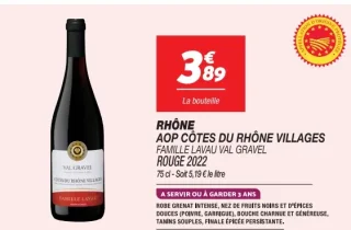 Rhône AOP Côtes du Rhône Villages Famille Lavau Val Gravel Rouge 2022