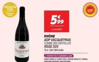 Rhône AOP Vacqueyras Combe des Dentelles Rouge 2024