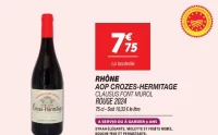 Rhône AOP Crozes-Hermitage Clausus Font Murol Rouge 2024