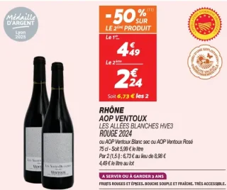 Rhône AOP Ventoux Les Allées Blanches HVE3 Rouge 2024
