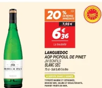 JM Bonfils Languedoc AOP Picpoul de Pinet Blanc Sec