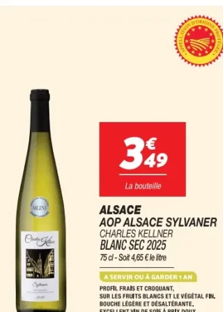 Charles Kellner Alsace AOP Alsace Sylvaner Blanc Sec 2025