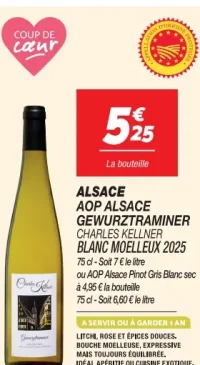 Charles Kellner Alsace AOP Alsace Gewurztraminer Blanc Moelleux 2025