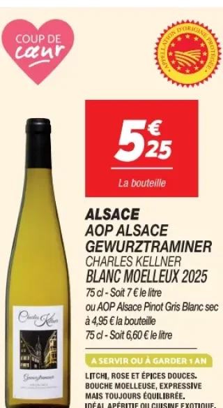 Charles Kellner Alsace AOP Alsace Gewurztraminer Blanc Moelleux 2025