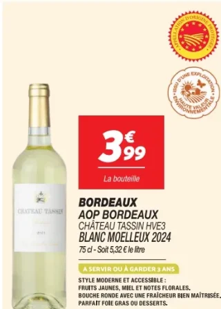 Château Tassin Bordeaux AOP Bordeaux Blanc Moelleux 2024