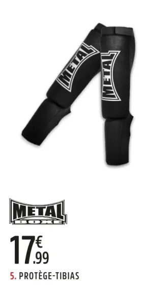 Metal Boxe Protège-Tibias Double