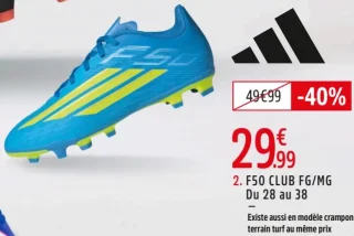 Chaussures moulées F50 Club FG/MG enfant Adidas