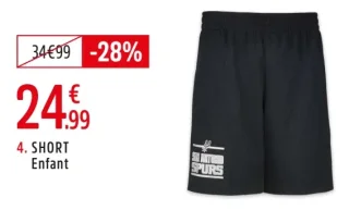 Short Spurs enfant NBA