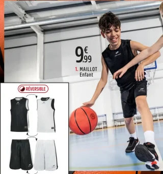 Maillot de basketball tank réversible enfant Pro Touch