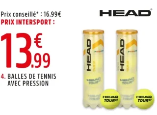 BALLES DE TENNIS AVEC PRESSION HEAD TOUR XT