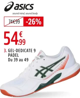 Asics Chaussures de Padel Gel-Dedicate 9 Adulte