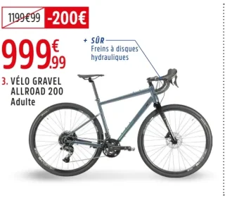 VÉLO GRAVEL ALLROAD 200 ADULTE - NAKAMURA