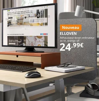IKEA ELLOVEN Réhausseur écran ordinateur av tir, orange vif