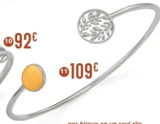 Bracelet jonc or jaune et argent rhodié Le Manège à Bijoux